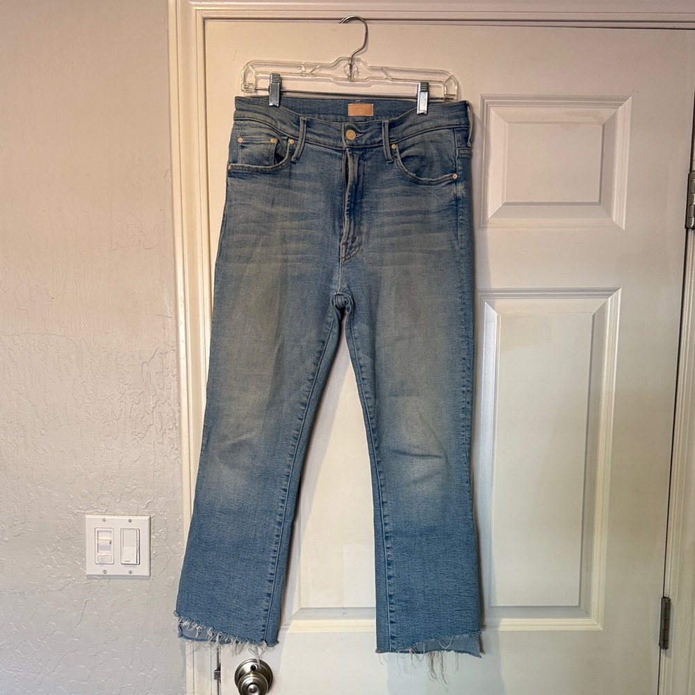 MOTHER Light Blue Cropped Jeans